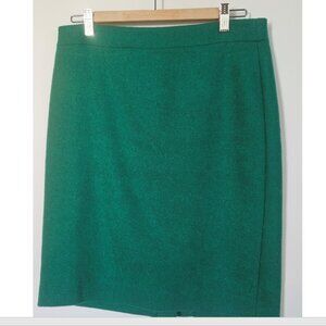 J. Crew pencil skirt in double-serge wool, heritage green, size 6